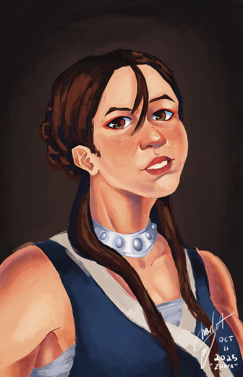 First half of a portrait pair of my friend's (Jessica Sunar) character Zhaya!